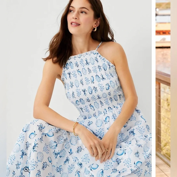 Ann Taylor Maxi SeaShell Dress Size Small - Picture 3 of 8